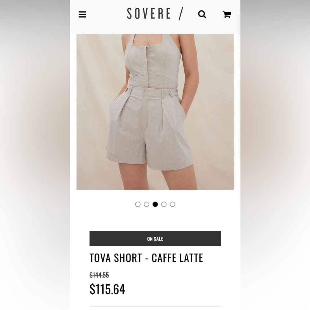 TOVA SHORT - CAFFE LATTE- size small